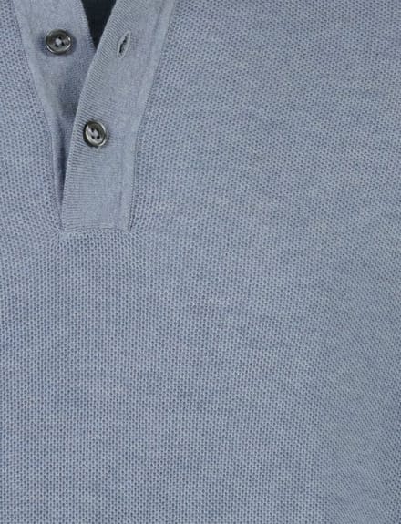 CASA MODA comfort fit heren polo lange mouw - aqua
