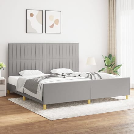 vidaXL - Bedframe - zonder - matras - stof - lichtgrijs - 200x200 - cm
