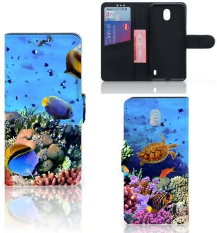 Nokia 1 Plus Telefoonhoesje met Pasjes Vissen