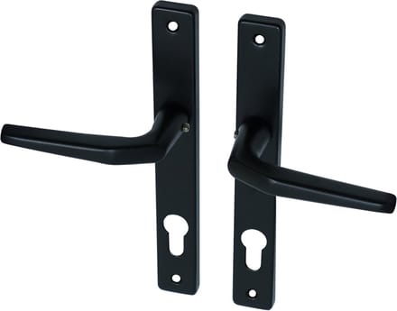 Wovar Deurkruk met schild Zwart PC85 | Recht model