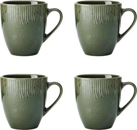 Mok, Beker, Set van 4 Stuks, 0.42 L, Groen, Keramiek - Mikasa | Jardin