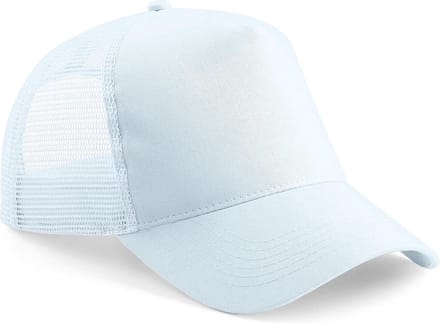 Beechfield Heren Half Mesh Trucker Cap / Hoofddeksel (Pastelblauw/ Pastelblauw)
