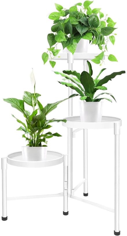 Plantentafel - Plantenstandaard voor Binnen - Plantenzuil - Wit