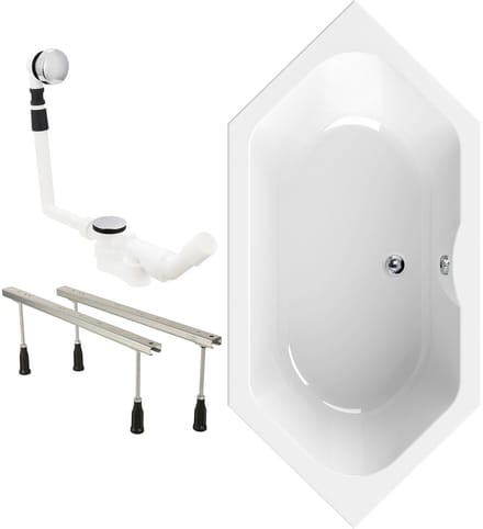 Calmwaters Exclusive - Badkuip - 190 x 90 cm - Set badkuipvoeten