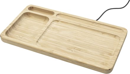 SoundLogic Draadloze Bamboe Bureau-Organizer en Oplader - Draadloos smartphone opladen van 5W