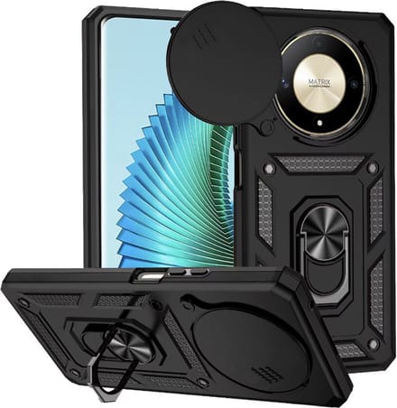 Hoesje geschikt voor HONOR Magic6 Lite - Techsuit Camshield Back Cover - Zwart