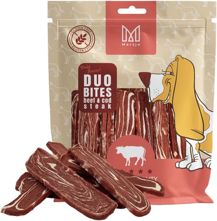 Mersjo Duo Smak – Hondenkoekje - Stek Wołowy - Dorszem - 300g