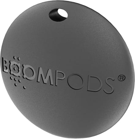 Boompods, Airtag Sleutelhanger Model Boomtag Compatibel Apple Find My IPX5, Grijs