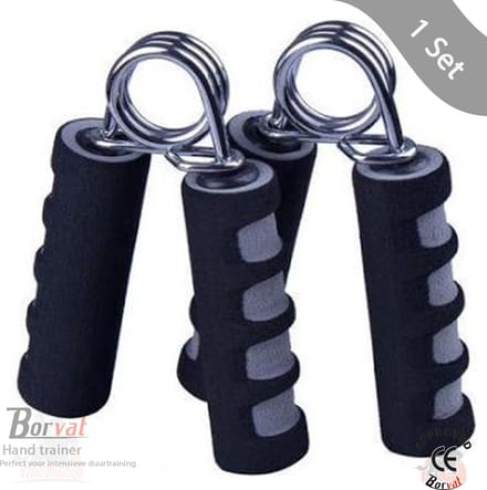 Borvat® Hand trainer - grip trainer - zwart/grijs