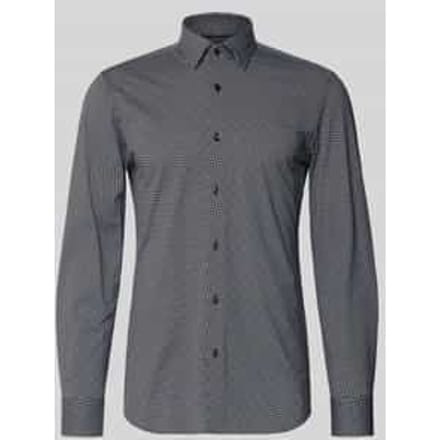 Slim fit vrijetijdsoverhemd met all-over motief, model 'HANK'
