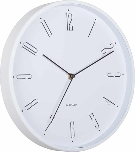 Karlsson Wandklok Regal Numbers - Wit - Ø30cm - Wandklok Scandinavisch