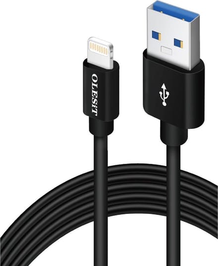 Olesit Lightning 3 Meter Fast Charge 2.4A - Oplaadkabel - Veilig laden - Data Sync & Transfer - Geschikt Voor Apple iPhone / iPad en iPod - IOS 14 en Hoger - Zwart