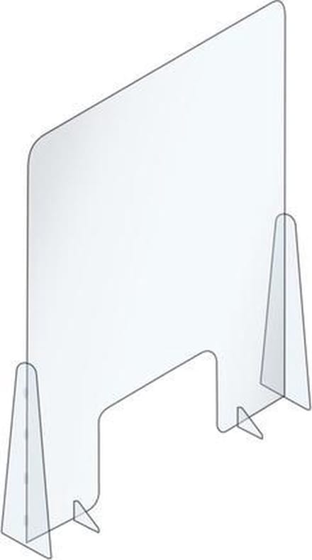 Seco scheidingswand - 66 x 88cm - transparant - met opening - acryl