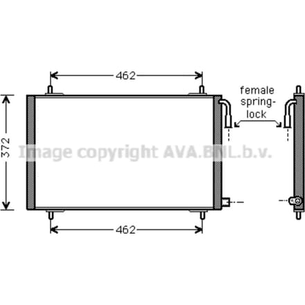 Condensator, airconditioning AVA COOLING PE5191