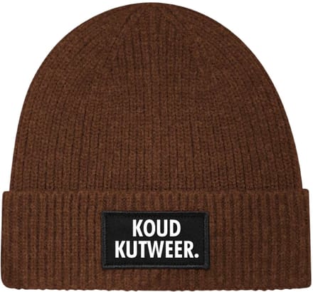 Wintermuts walnut rib gebreid | wit - Koud kutweer - soBAD. | Unisex | Skimuts | Muts | Kou | met grappige tekst | Winter | Beanie