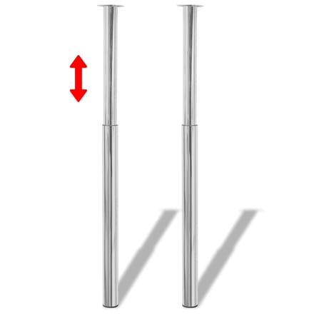 vidaXL - Tafelpoten - telescopisch - 710-1100 - mm - chroom - 2 - st