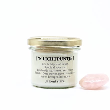 Candlelight-on - geurkaars met edelsteen - Lichtpuntje - o.b.v. sojawas en etherische oliën