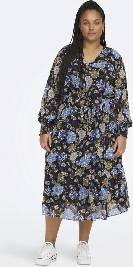 ONLY CARMAKOMA - CARMILRA LS CALF DRESS AOP - Dames - Maxi jurken