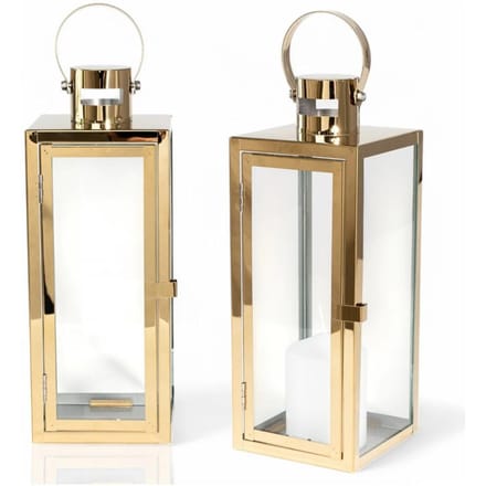 Terraslantaarn 49 cm voor Woonkamer Balkon Gouden Decoratieve Middelgrote