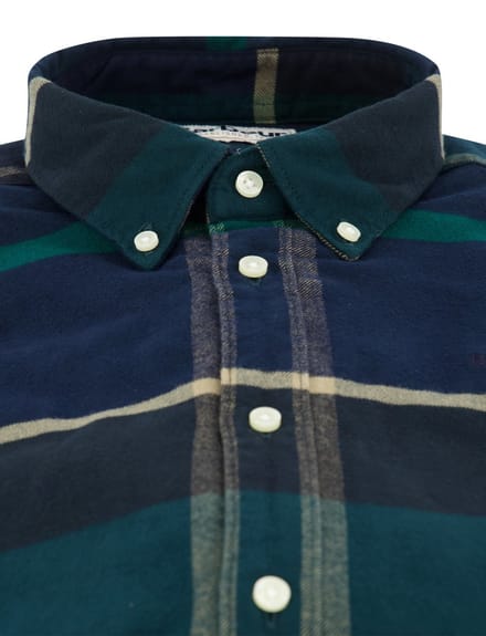 Katoenen overhemd barbour groen geprint slim fit