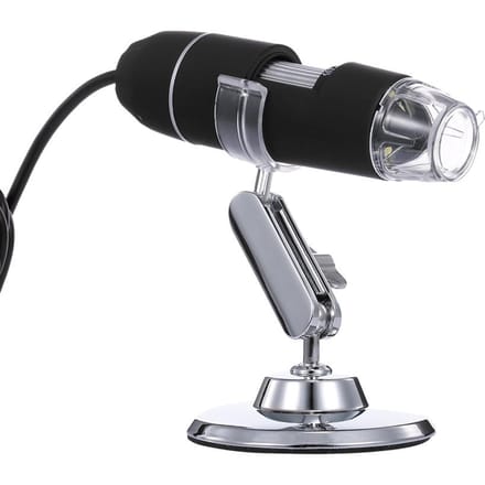 Draagbare digitale microscoop 50X tot 1000X zoom HD-microscoop 3 in 1 USB-vergrootglas 8 LED-verlichting Zwart zwart
