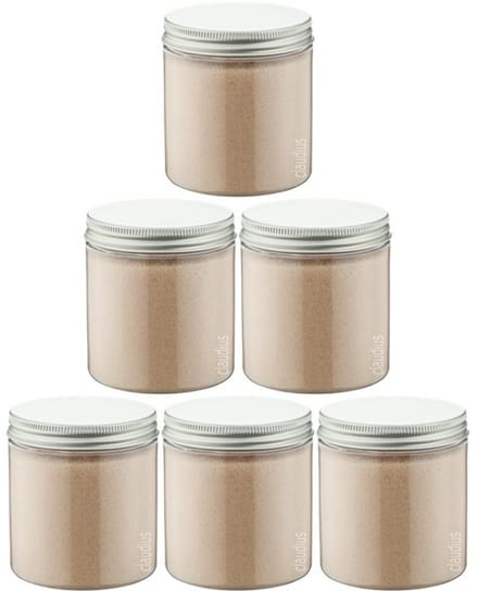 Scrubzout Amandel - 300 gram - Pot met aluminium deksel - set van 6 stuks - Hydraterende Lichaamsscrub
