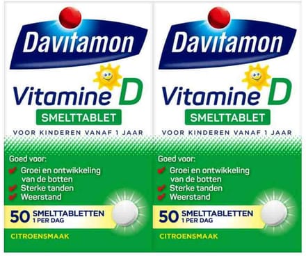 Davitamon Vitamine D Kind - 2 x 50 smelttabletten - Voordeelverpakking