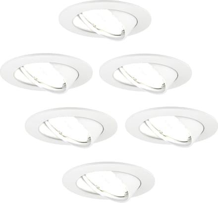 Ledvion - 6X LED Inbouwspot Amsterdam - Wit - Dimbaar - 3W - 4000K - Ø82 mm