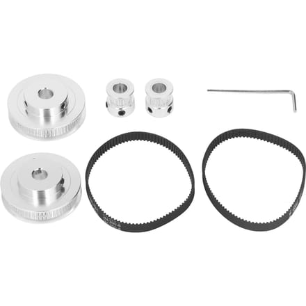 2 Set Synchroon Wiel GT2 Aluminiumlegering Timing Pulley met 2 Stuks Lengte 200mm Breedte 6mm Riem 8mm white