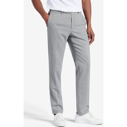 No Label Toronto Washable Flannel Wool-stretch Light Grey Größe: 50 | Maßgeschneiderte Hosen Outlet | Herren | Grau
