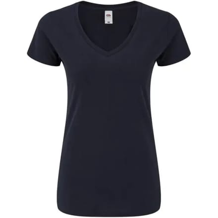 Dames-T-shirt met V-hals Fruit of the Loom Iconic 150