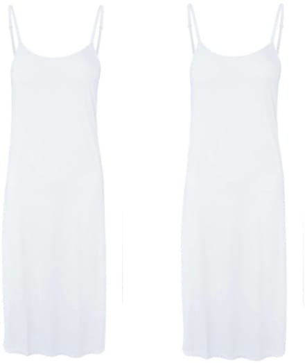 Dames Onderjurk lang - Set van 2 - 713 S/M 36-38 ( 112CM) wit