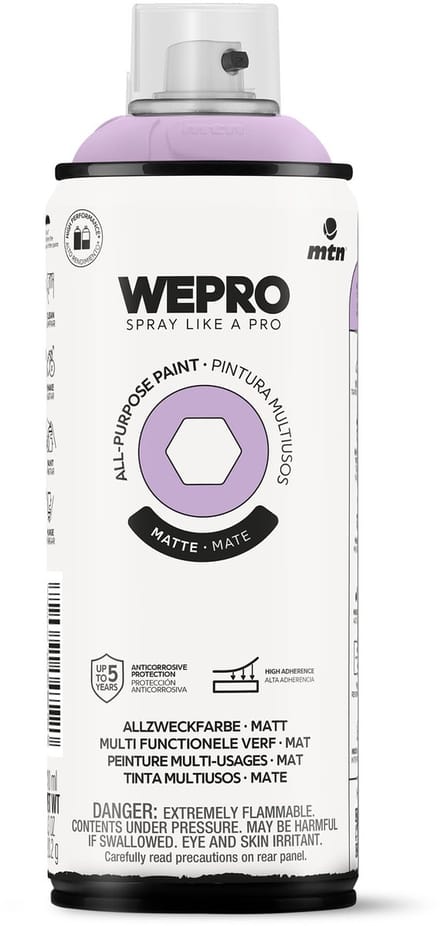 Spuitbus Violet Wisteria Mat MTN WEPRO ALL-PURPOSE PAINT 400ML