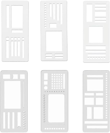 Handgemaakte Flexibele Sjablonen Set van 6 Stuks voor Planner, Puntrooster, Checklist en Dozen