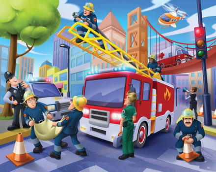 Walltastic - Brandweer kinderkamer - Posterbehang - (305 x 244 cm) - (12 Panelen)
