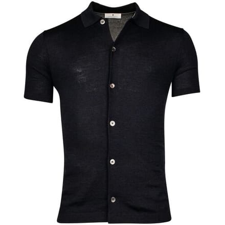 Thomas Maine Vest Fine Merino Short Sleeve Overshirt Button Cardigan Navy / male