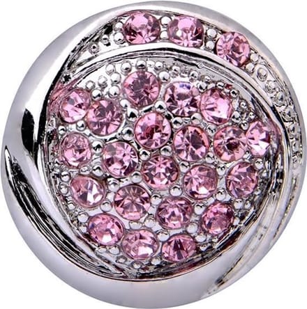 Quiges - Drukknoop Mini 12mm Zirkonia Roze - EBCMK173