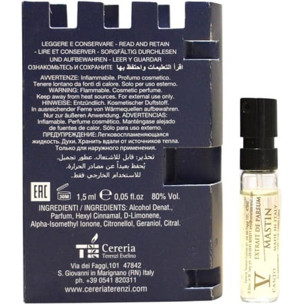 V Canto, Mastin, Extrait De Parfum, Unisexe, 1,5 ml *Fiole