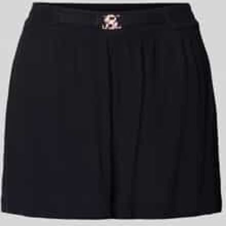 wide fit bermuda met logo-applicatie