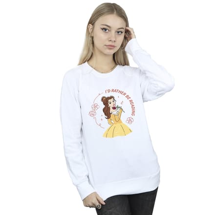 Disney Dames/Dames Beauty And The Beast I´d Rather Be Reading Sweatshirt (Wit)