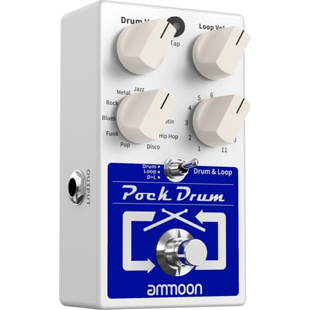 Ammoon PockDrum Drum & Loop Gitaareffectpedaal 3 standen 11 drumstijlen 11 ritmetypen Ingebouwd veelkleurig