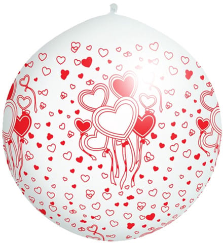 Partydeco - Grote ballon met hartjes