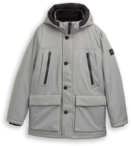 Tom Tailor - Arctic parka met afneembare capuchon - Maat L - grey melange herringbone