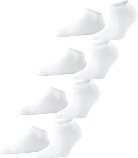 Esprit Solid 4P kort eenkleurig katoen multipack sneakersokken enkelsokken dames wit - maat 36-41