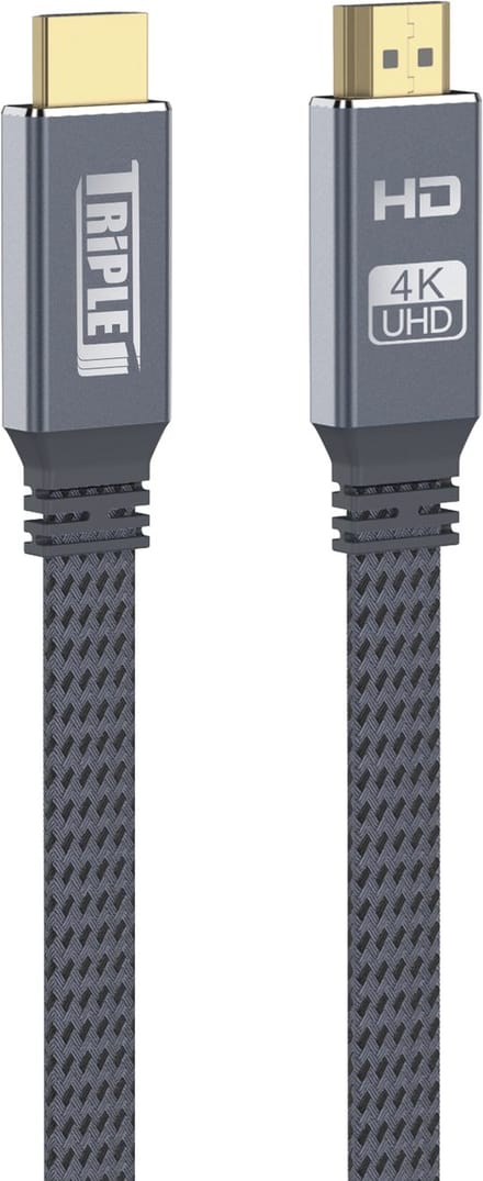 Triple J® HDMI 2.0 Platte Aluminium Kabel - 4K@60Hz - 18Gbps - 1 Meter - Gold Plated