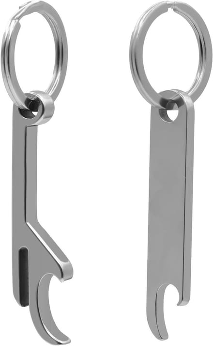 Multifunctionele Sleutelhanger Flesopener van RVS - 2 Stuks - Perfect voor Feesten, Festivals en Bars