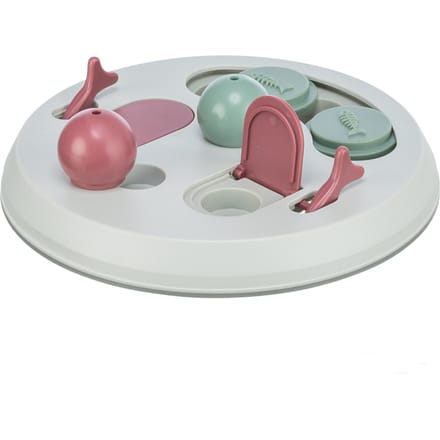 Trixie Cat Activity Flip Board strategisch spel ø 23 cm lichtgrijs/bes/roze