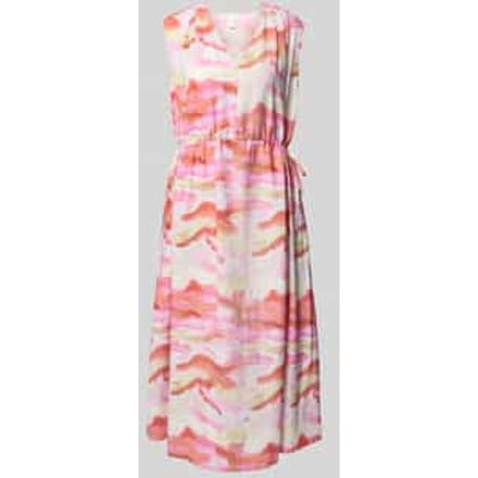 Midi-jurk met V-hals, model 'AROLA'