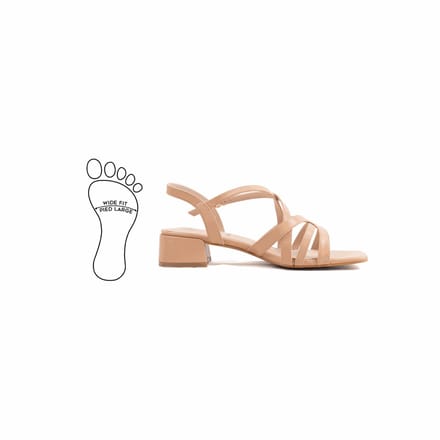 Verstelbare sandalen met brede neus en hak, model H - Eva