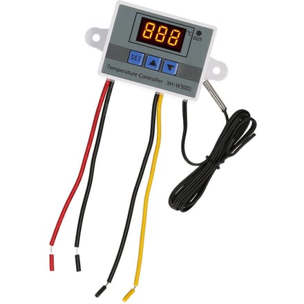 Elektronische temperatuurregelaar met LED-display, thermostaatmodule, temperatuurregelmodule, schakelaar met waterdichte behuizing. XH-3002 12V 120W wit